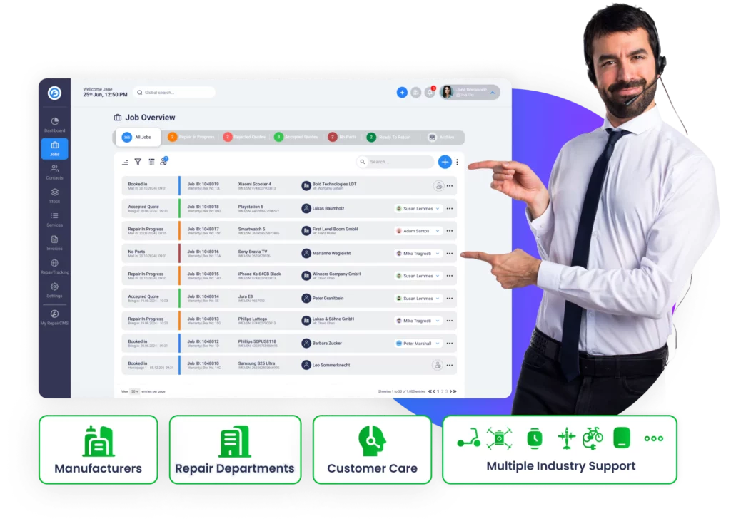 Repair ticketing software
